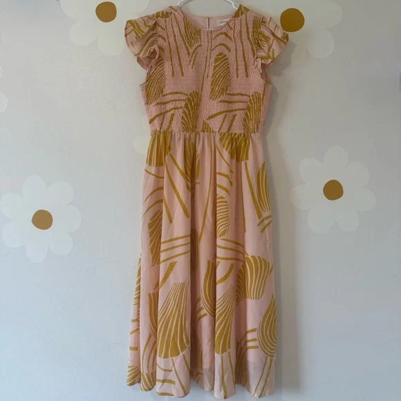 böhme Yellow and Cream Midi Dress with Shell Print - Picture 4 of 13